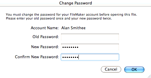Create password for new user