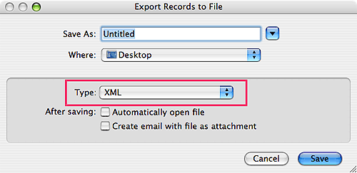 Export XML Where and in What Format