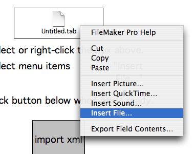 Select Insert File from the Options