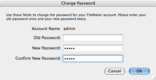 Change Password for Admin Account