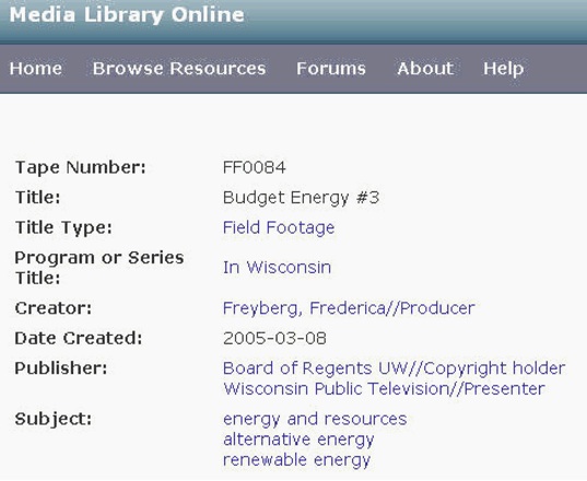 Media Library Online Summary Page